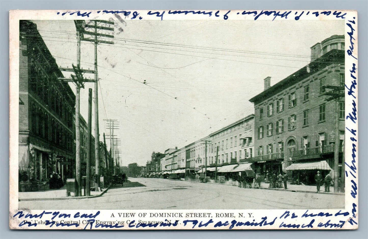 ROME NY DOMINICK STREET ANTIQUE POSTCARD
