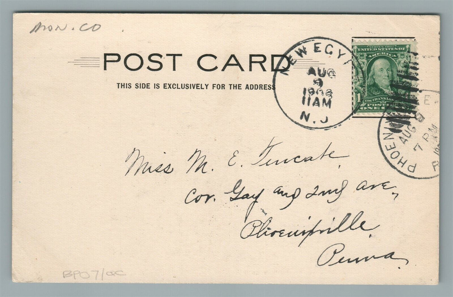 NEW EGYPT NJ OAKFORD LAKE ANTIQUE POSTCARD