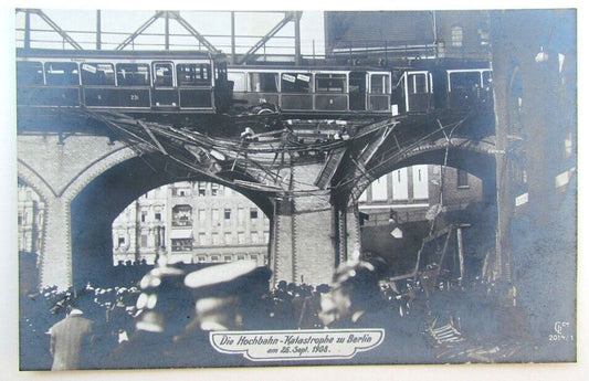VINTAGE POSTCARD 1908 TRAIN WRECK BERLIN GERMANY railroad railway