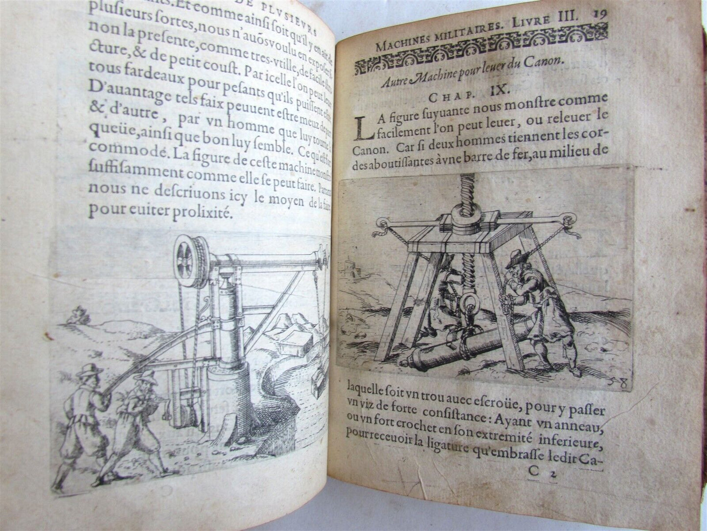 1620 MILITARY MACHINES FULLY ILLUSTRATED antique in French RARE