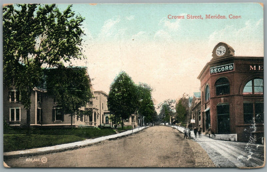 MERIDEN CT CROWN STREET ANTIQUE POSTCARD