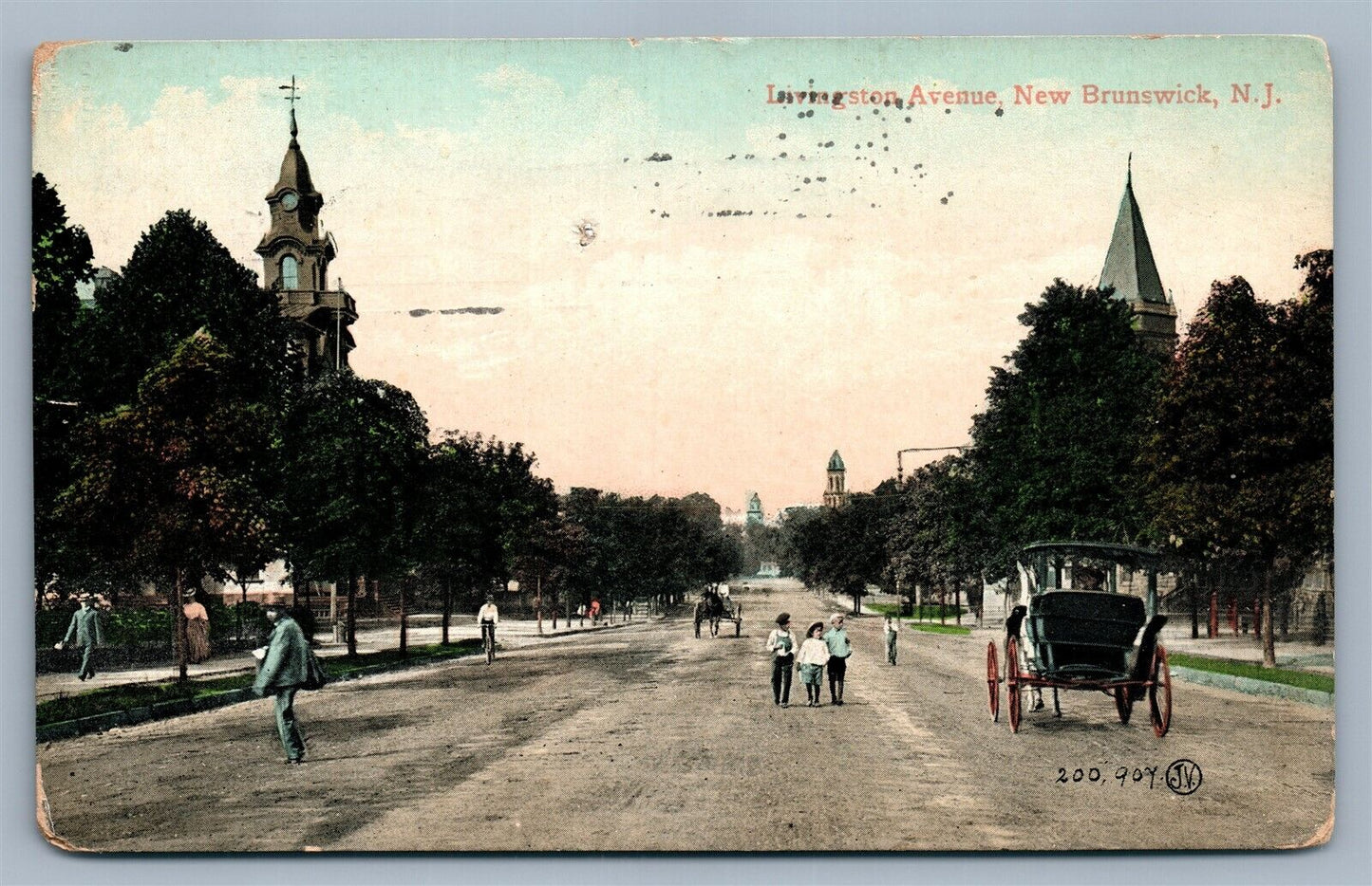NEW BRUNSWICK NJ LIVINGSTON AVENUE ANTIQUE POSTCARD