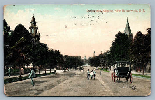 NEW BRUNSWICK NJ LIVINGSTON AVENUE ANTIQUE POSTCARD