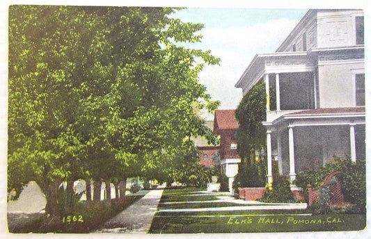 ANTIQUE POSTCARD ELKS HALL POMONA CA