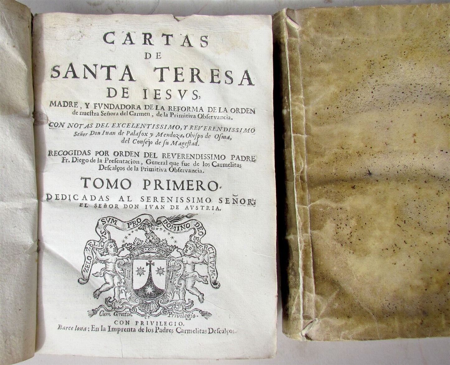 1724 2 volumes Cartas de Santa Teresa de Jesus by Teresa of Ávila antique books