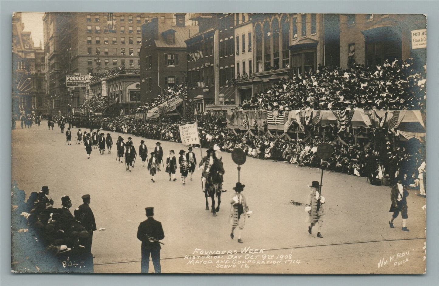 PHILADELPHIA PA FOUNDERS WEEK MAYOR & CORP. ANTIQUE REAL PHOTO POSTCARD RPPC