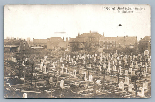 GERMAN MILITARY CEMETERY WWI ANTIQUE REAL PHOTO POSTCARD RPPC