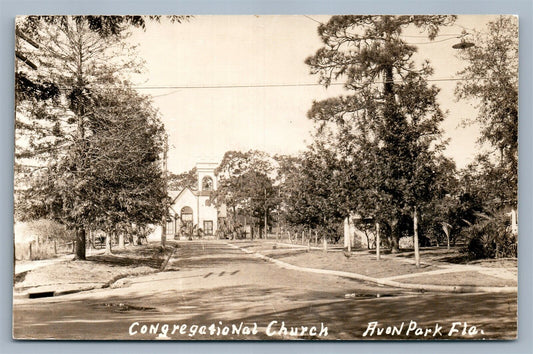 AVON PARK FL CONGREGATIONAL CHURCH ANTIQUE REAL PHOTO POSTCARD RPPC