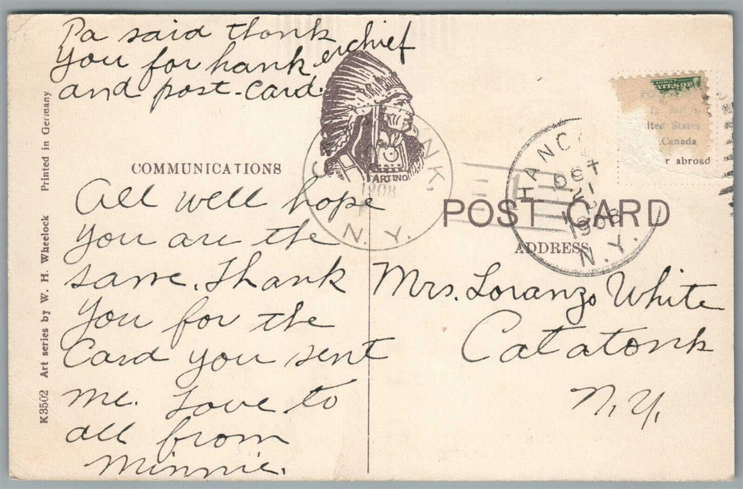 HANCOCK DELAWARE CO. NY EAST MAIN STREET ANTIQUE POSTCARD