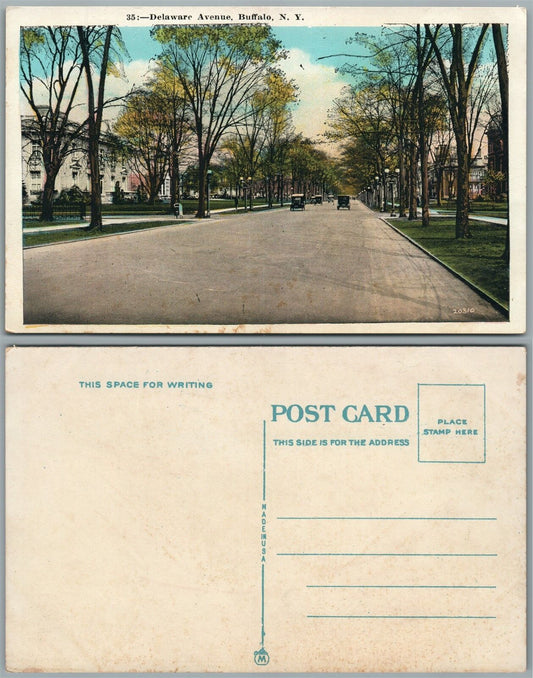 BUFFALO N.Y. DELAWARE AVENUE ANTIQUE POSTCARD