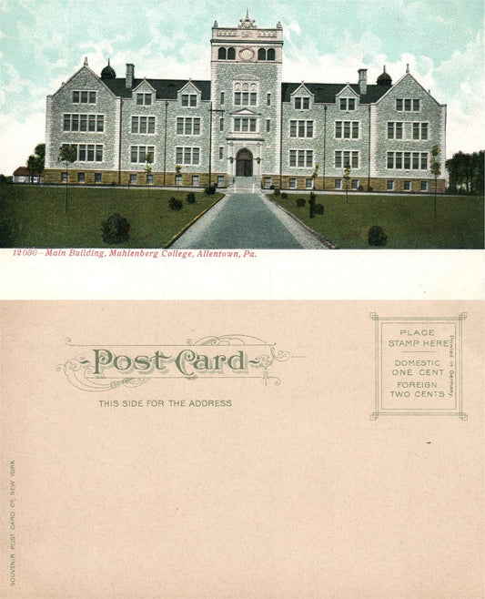 ALLENTOWN PA MUHLENBERG COLLEGE UNDIVIDED ANTIQUE POSTCARD