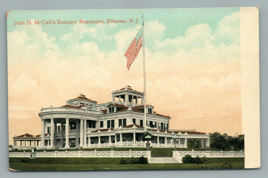 ELBERON NJ JOHN D. M'CALL'S SUMMER RESIDENCE ANTIQUE POSTCARD