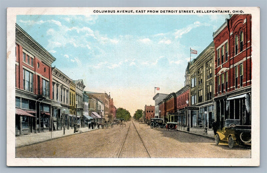 BELLEFONTAINE OH COLUMBUS AVENUE ANTIQUE POSTCARD