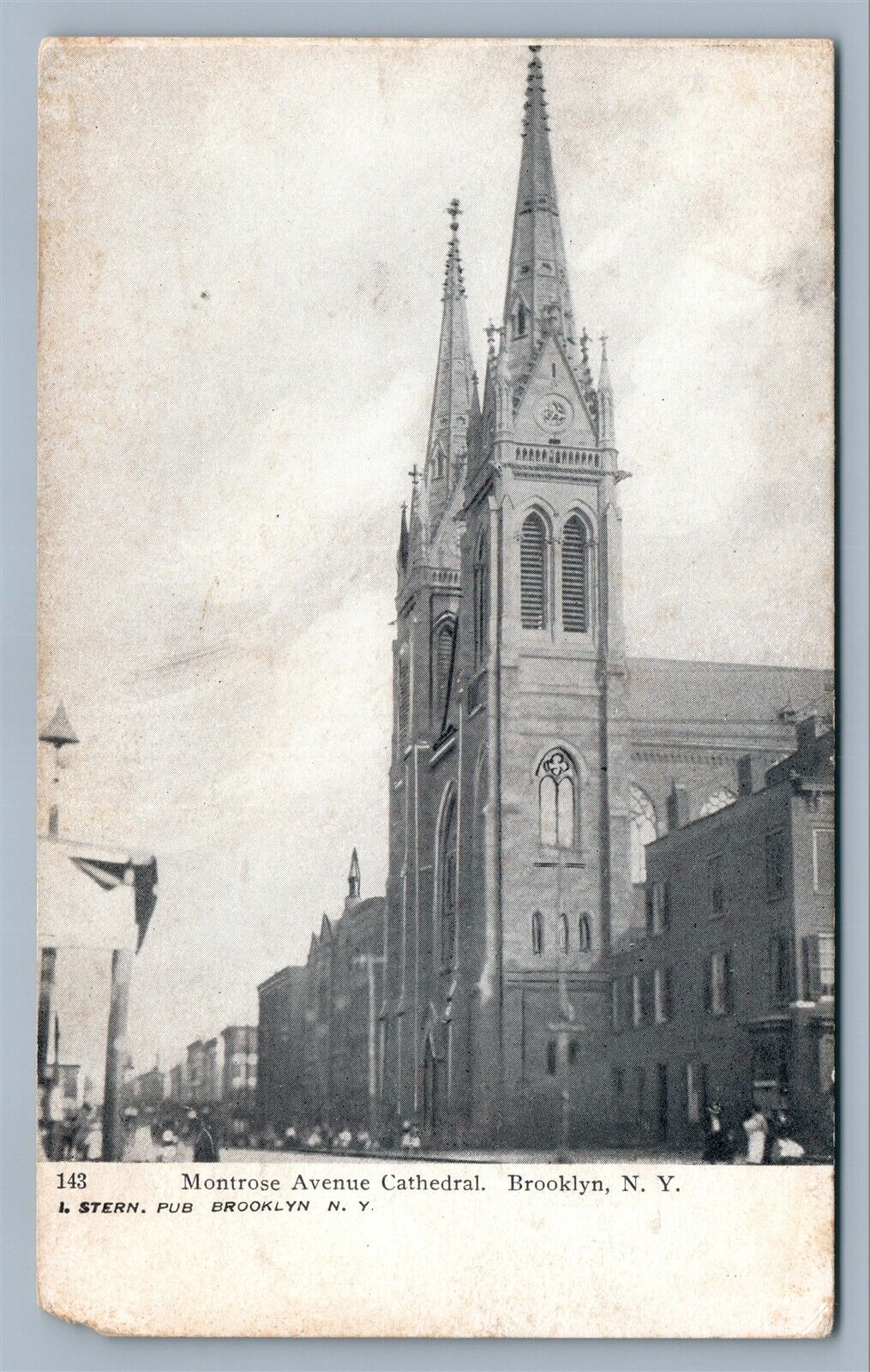 BROOKLYN NY MONTROSE AVENUE CATHEDRAL ANTIQUE POSTCARD