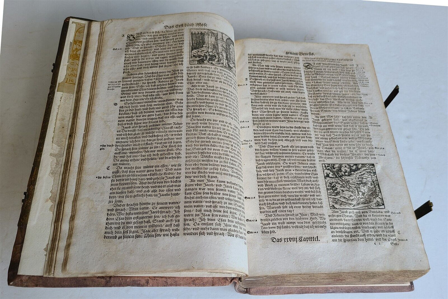 1597 BIBLE ILLUSTRATED by JM Bocksberger & Jost Amman FOLIO antique GERMAN