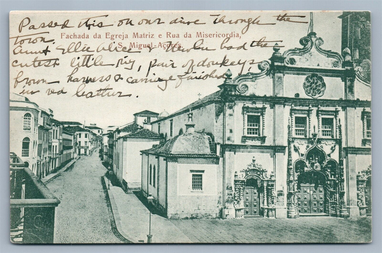 PORTUGUESE ASORES Sao Miguel Island ANTIQUE POSTCARD