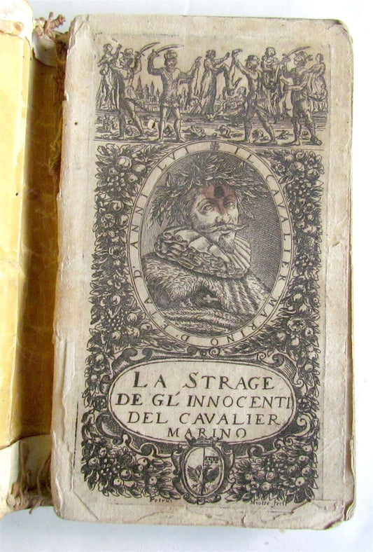 1630s LA STRAGE DE GL'INNOCENTI DEL CAVALIER MARINO antique VELLUM in ITALIAN