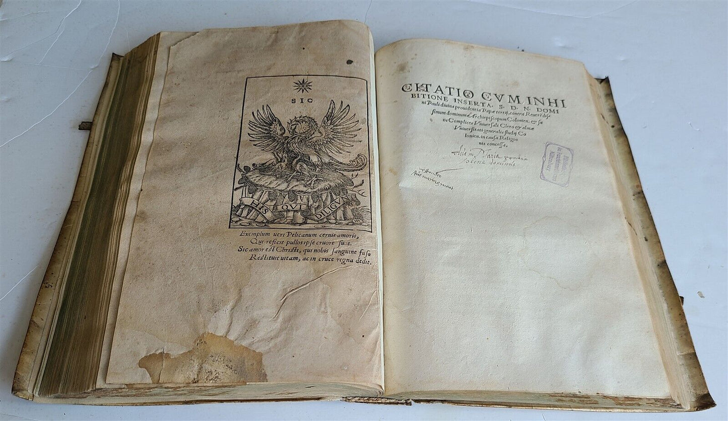 1542-1549 CHURCH HISTORY antique VELLUM BOUND 16th century DATED BINDING