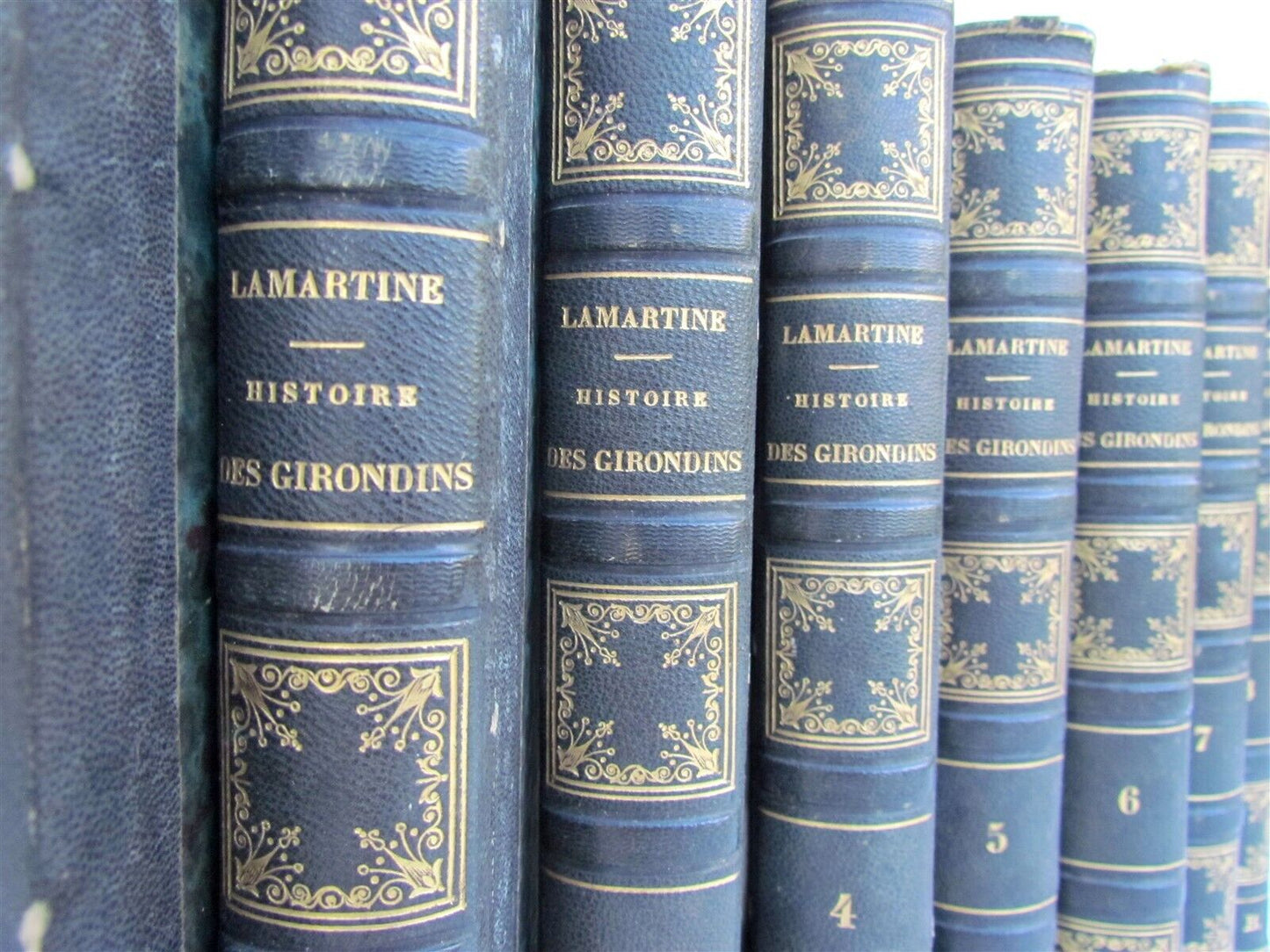 1847 HISTOIRE DES GIRONDINS 8 VOLUMES antique ILLUSTRATED FRENCH REVOLUTION