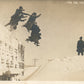 ROOF JUMP montage collage ANTIQUE REAL PHOTO POSTCARD RPPC