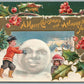 MERRY CHRISTMAS & HAPPY NEW YEAR ANTIQUE POSTCARD