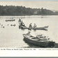 BEECH LAKE WAYNE CO. PA SPORT in WATER ANTIQUE POSTCARD PRIVATE MAILING CARD