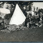 AMERICAN INDIANS w/ WIGWAM ANTIQUE REAL PHOTO POSTCARD RPPC