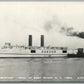 SHIP BOSTON in EAST RIVER NY VINTAGE REAL PHOTO POSTCARD RPPC