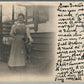 LADY w/ DOG ANTIQUE REAL PHOTO POSTCARD RPPC