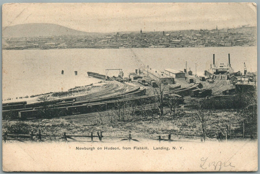 LANDING NY NEWBURGH on HUDSON ANTIQUE POSTCARD