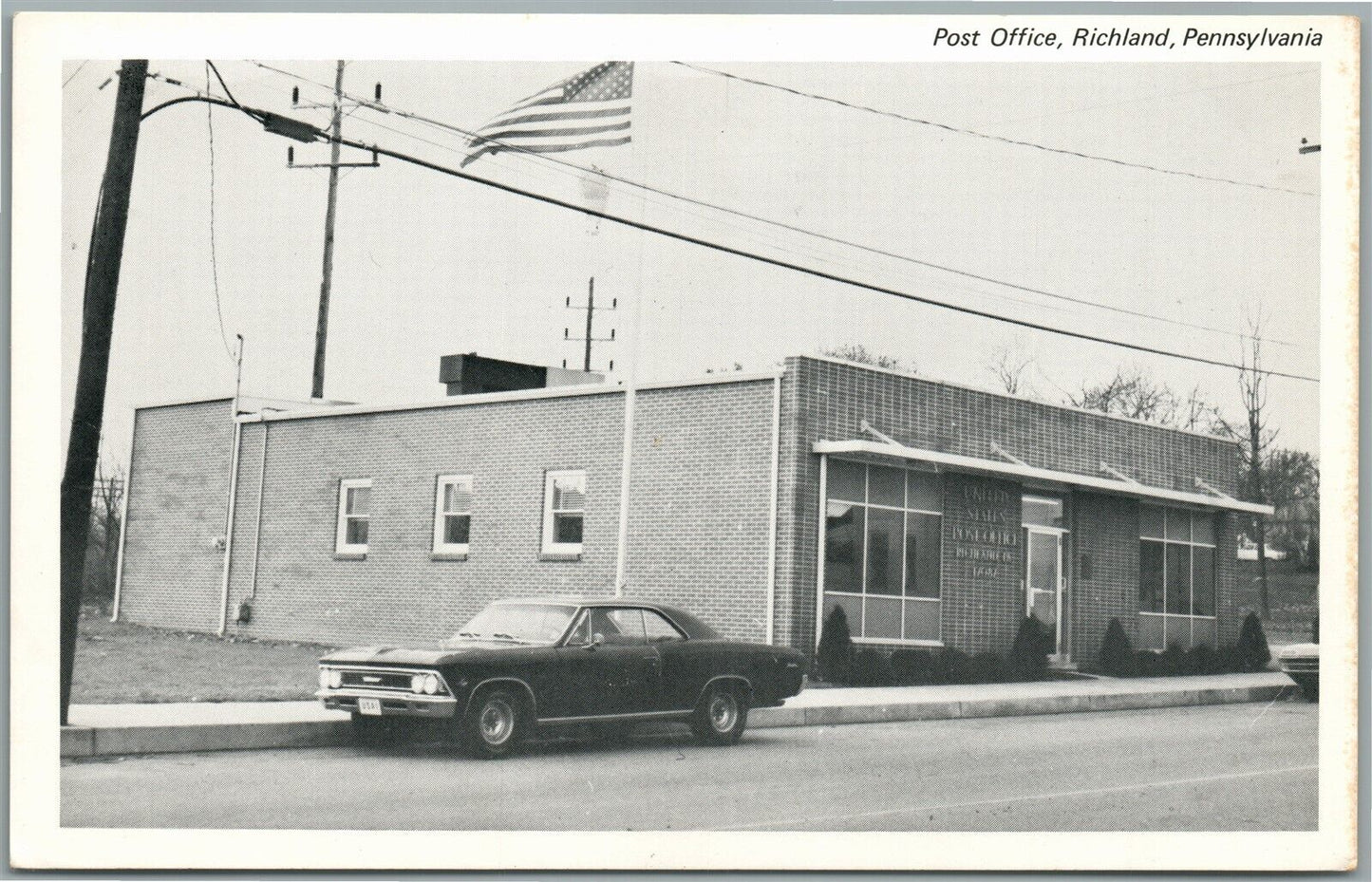 RICHLAND PA POST OFFICE VINTAGE POSTCARD