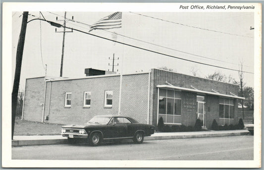 RICHLAND PA POST OFFICE VINTAGE POSTCARD