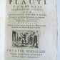 1725 M. Accii Plauti COMOEDIAE antique VELLUM BOUND