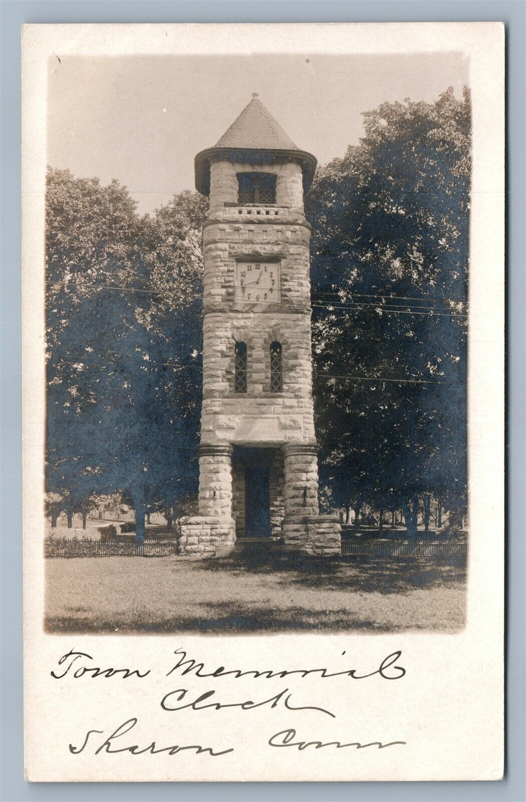 SHARON CT TOWN MEMORIAL CHURCH ANTIQUE REAL PHOTO POSTCARD RPPC