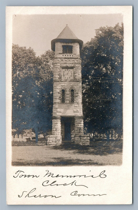 SHARON CT TOWN MEMORIAL CHURCH ANTIQUE REAL PHOTO POSTCARD RPPC