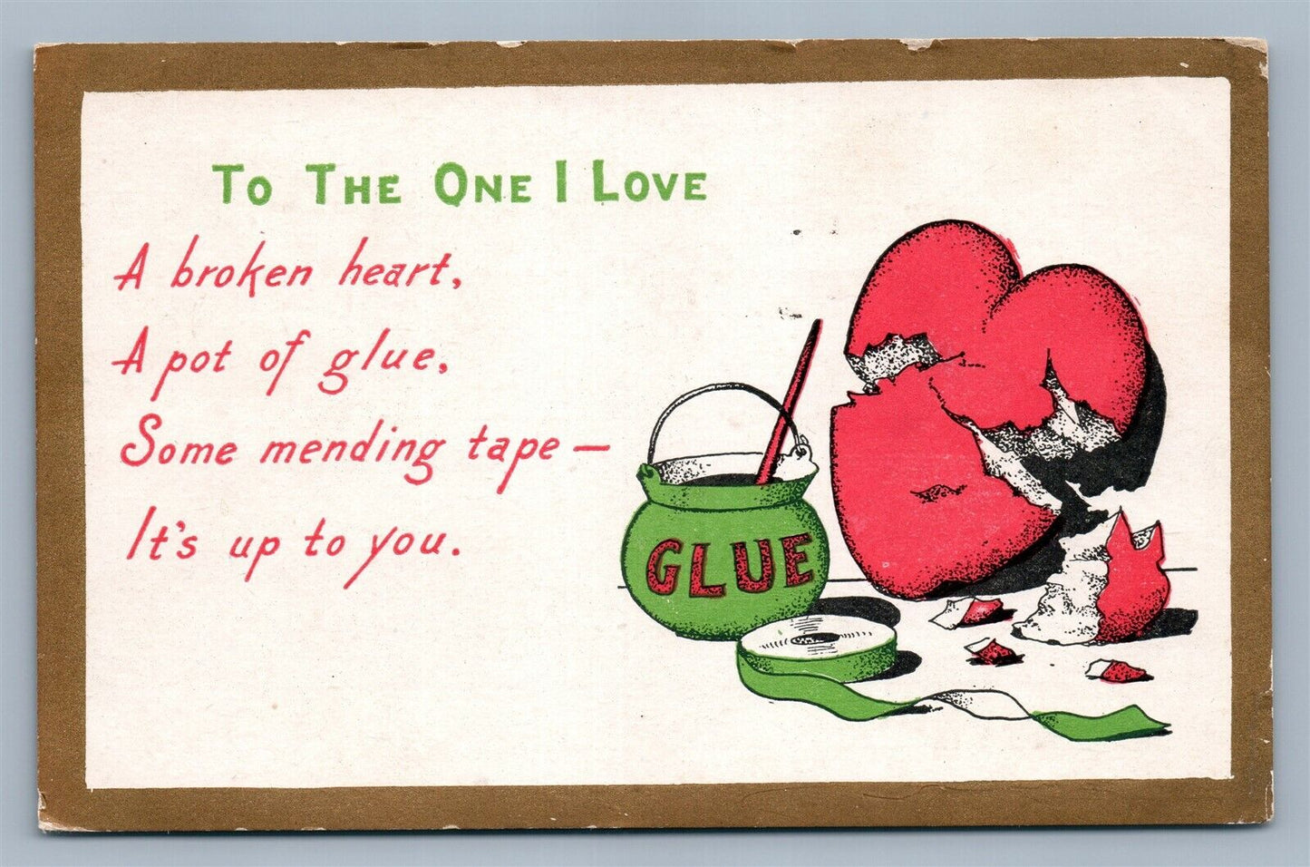 AMELIA OH VALENTINE POST CARD MANUFACTURE ADVERTISING ANTIQUE POSTCARD