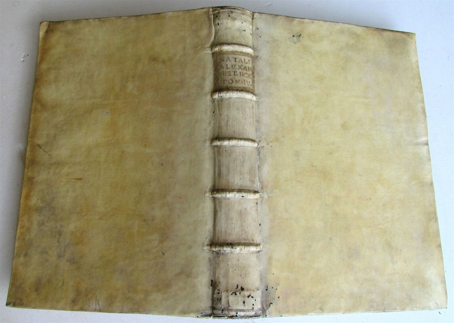 1734 VELLUM BOUND ANTIQUE FOLIO R.P. ALEXANDRI HISTORIA ECCLESIASTICA Vol. 7