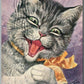 LAUGHING CAT ARTIST SIGNED A. THIELE ANTIQUE POSTCARD