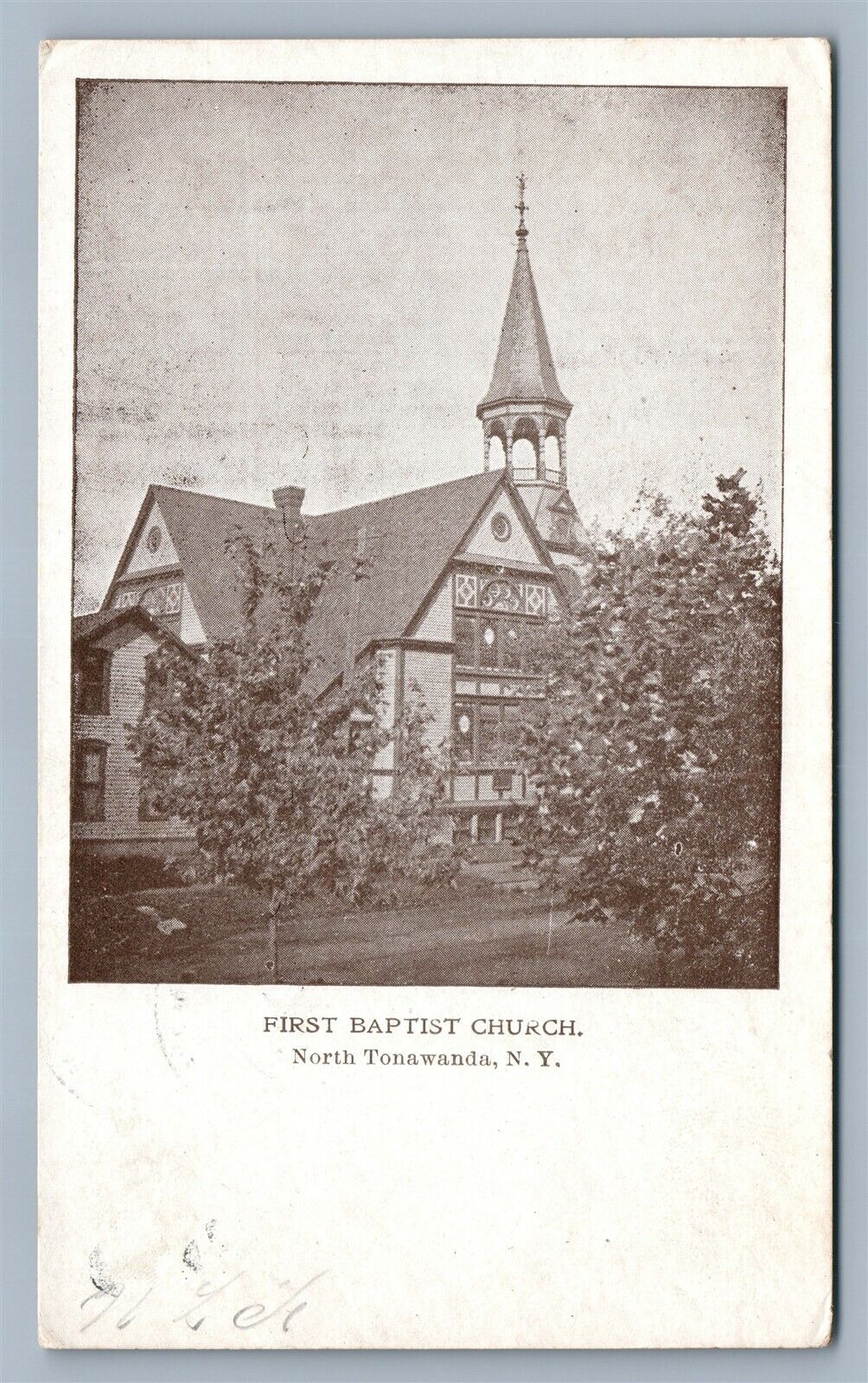 NORTH TONAWANDA NY BAPTIST CHURCH ANTIQUE POSTCARD