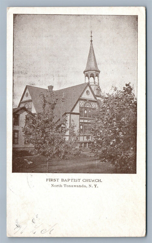 NORTH TONAWANDA NY BAPTIST CHURCH ANTIQUE POSTCARD