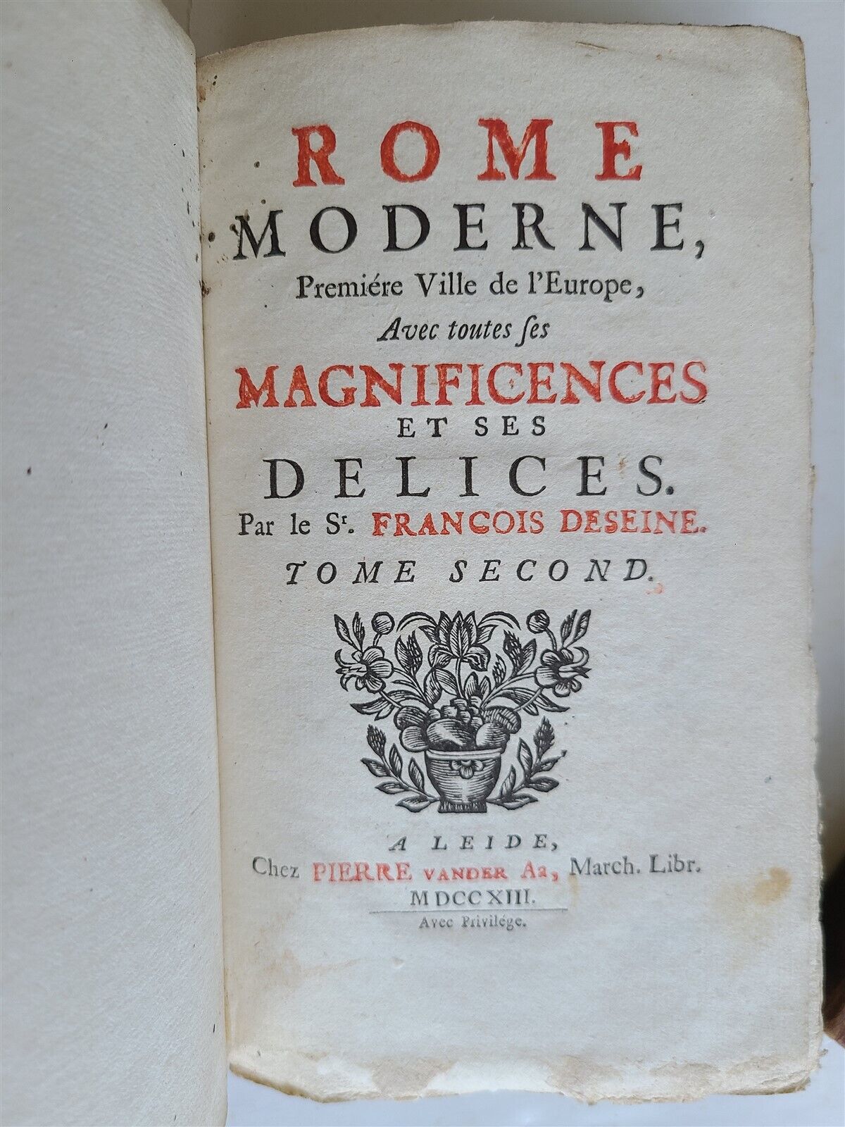 1713 ROME MODERNE antique ILLUSTRATED 5 VOLUMES