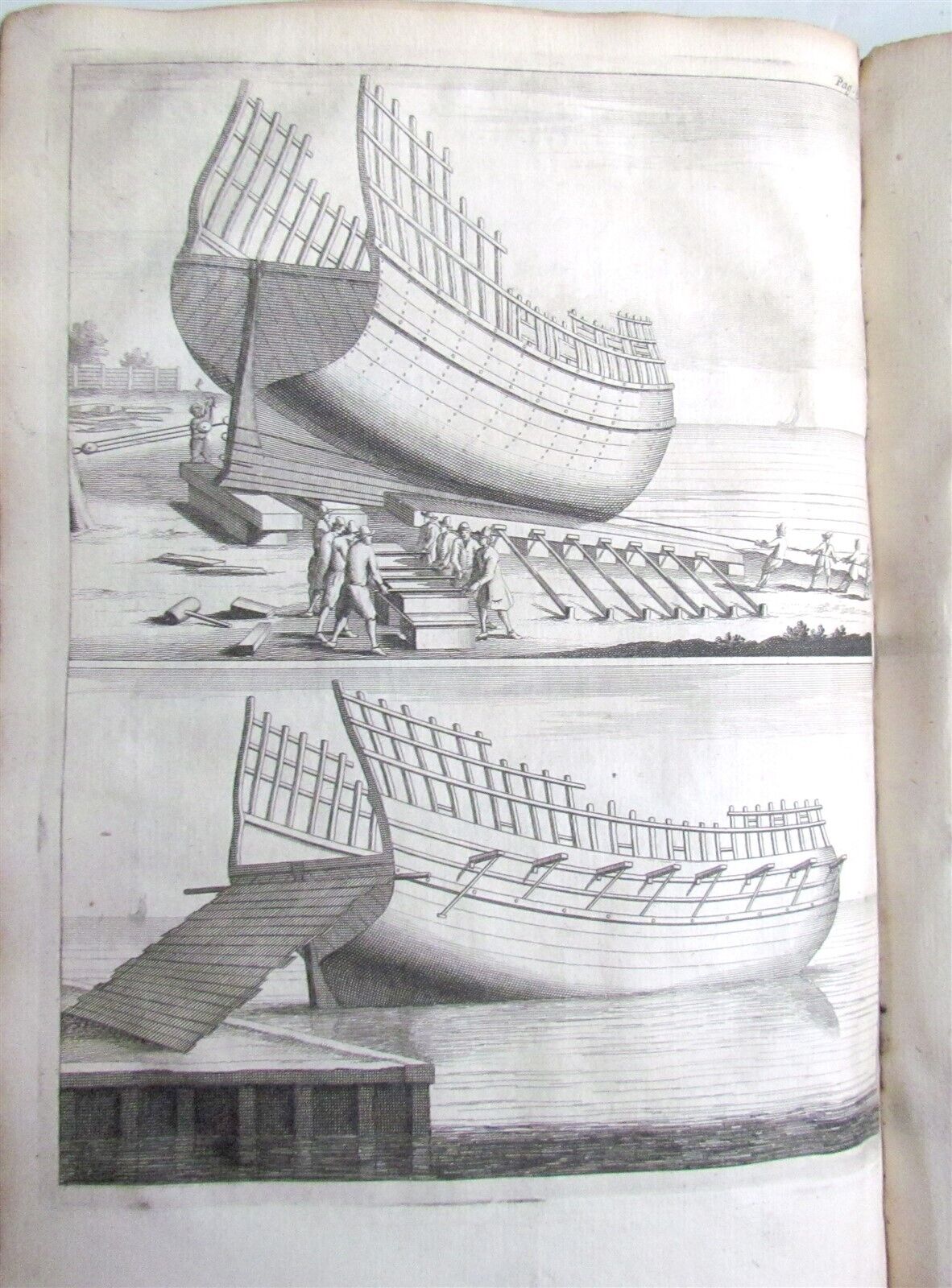 1702 NAVAL DICTIONARY ILLUSTRATED ship architecture maritime terminology antique