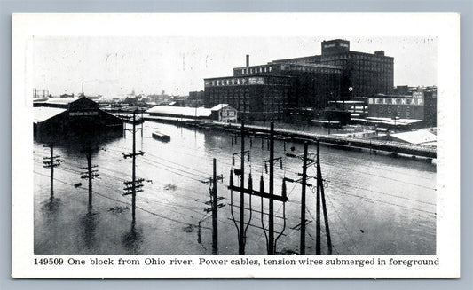 LOUISVILLE KY FLOOD SCENE ONE BLOCK FROM OHIO RIVER ANTIQUE POSTCARD