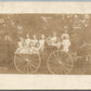 KIDS GROUP on HORSE DRAWN WAGON ANTIQUE REAL PHOTO POSTCARD RPPC