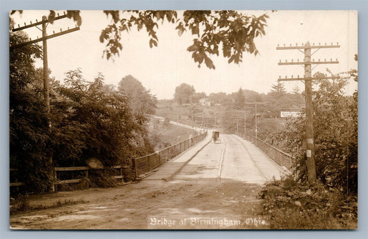 BIRMINGHAM OH BRIDGE ANTIQUE REAL PHOTO POSTCARD RPPC