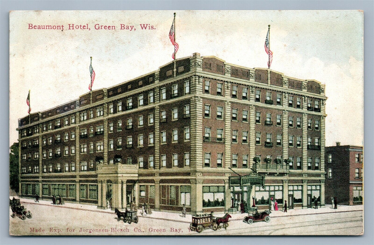 GREEN BAY WI BEAMONT HOTEL ANTIQUE POSTCARD