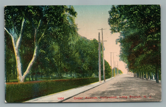 LONG BRANCH NJ CEDAR AVENUE HOLLYWOOD ANTIQUE POSTCARD