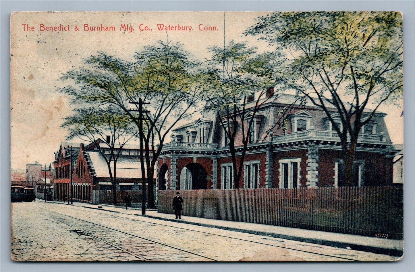 WATERBURY CT BENEDICT & BURNHAM MFG. CO. ANTIQUE POSTCARD