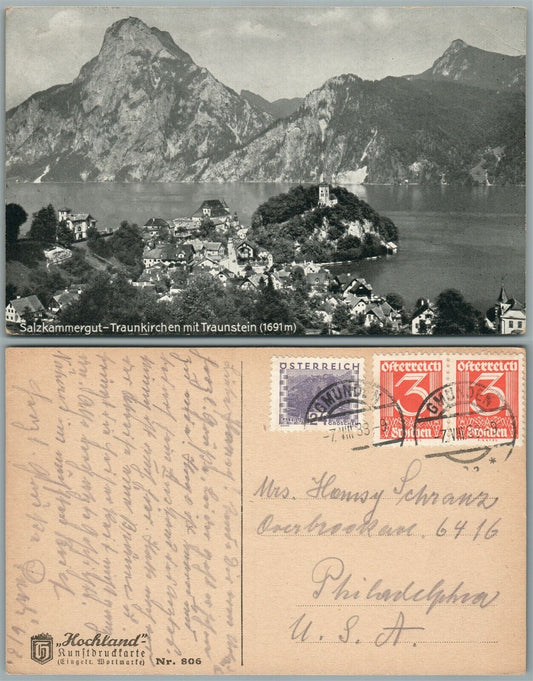 SALZKAMMERGUT AUSTRIA 1933 VINTAGE POSTCARD