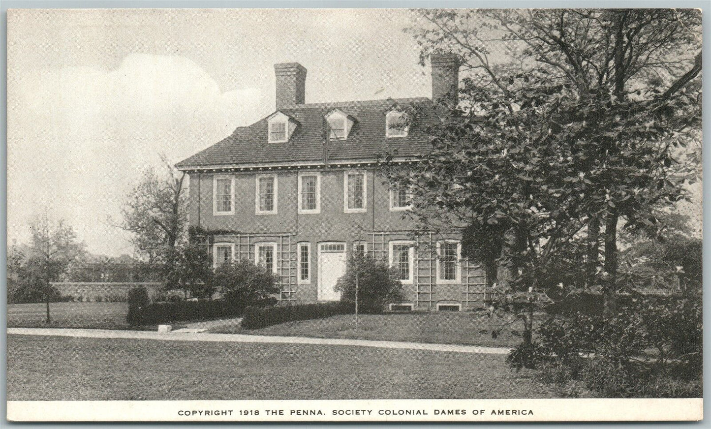 PHILADELPHIA PA PENNA SOCIETY COLONIAL DAMES OF AMERICA 1918 ANTIQUE POSTCARD
